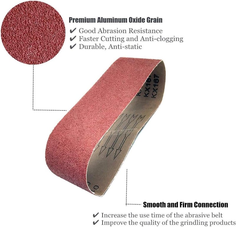 SHUTTLE GENIUS 3-Inch x 21-Inch Belt Sander Paper 40 Grit Aluminum Oxide Sanding Belt 12 Pack (3x21in  40 Grit) - Image 4